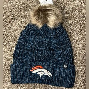'47 Women's Blue NFL Cuffed Knit Hat with Pom
